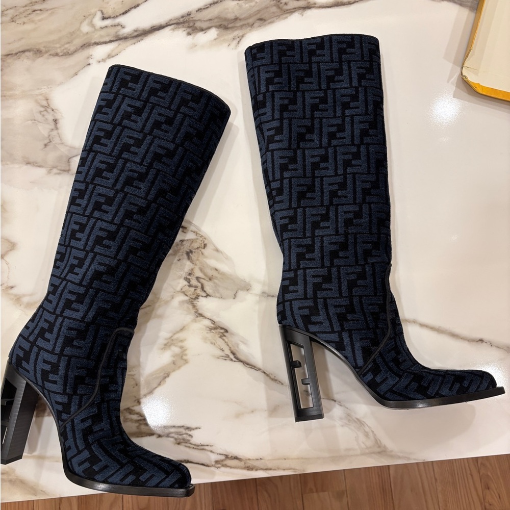 Fendi FF Chenille Monogram Boots